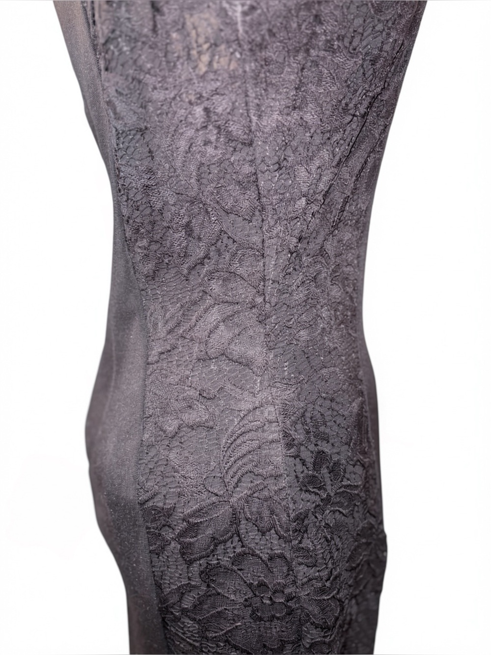 Bebe Black Lace Side Panel Mock Neck Bodycon Dress - Picture 6 of 13